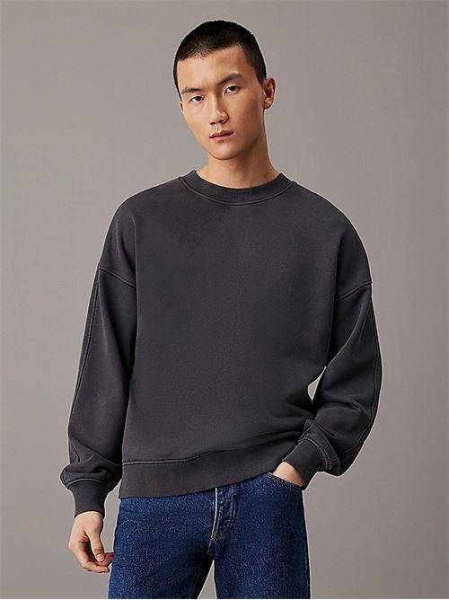 washed heavy crew neck CALVIN KLEIN JEANS | J30J326687BAN